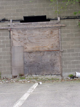An inadvertant back entrance to the Millinocket Cultural Center